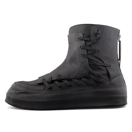 TEEK - Laced Stitch Black High-Top Shoes SHOES theteekdotcom black 6 