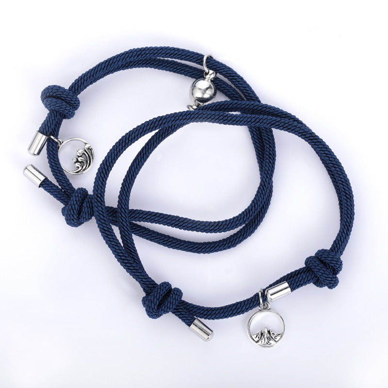 TEEK - Handmade Couple's Magnetic Bracelets JEWELRY theteekdotcom dark blue adjustable 