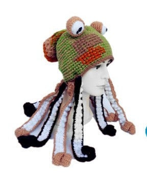 TEEK - Octopus Tentacles Hand Weave Knit Hat HAT theteekdotcom green khaki One Size 
