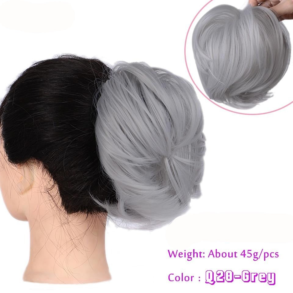 TEEK -Messy Straight Donut Hair Bow HAIR theteekdotcom grey  