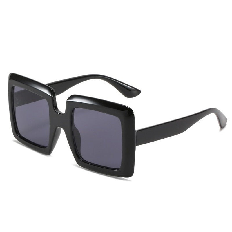 TEEK - Vintage Oversized Square Sunglasses EYEGLASSES theteekdotcom Black All Gray  