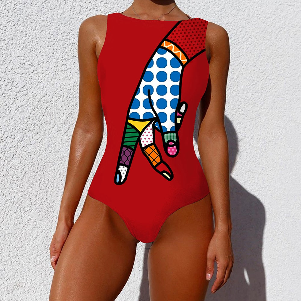 TEEK - Pleasurable Print Swimsuit SWIMWEAR theteekdotcom CR19468R2 S 