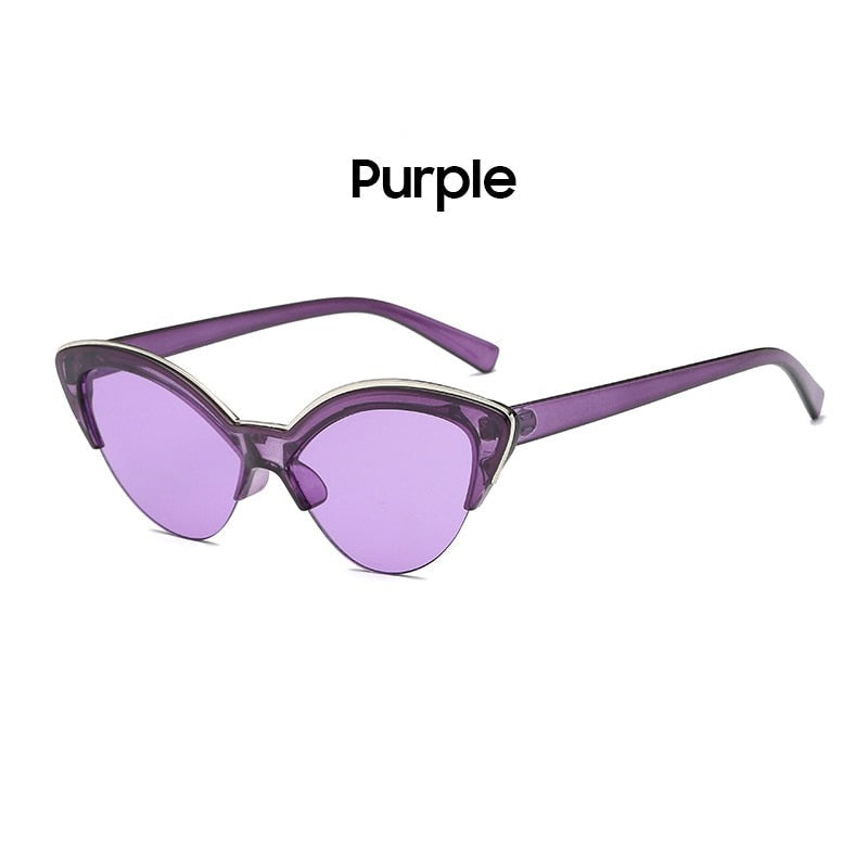 TEEK - Contrast Brow Cat Eye Sunglasses EYEGLASSES theteekdotcom Purple  