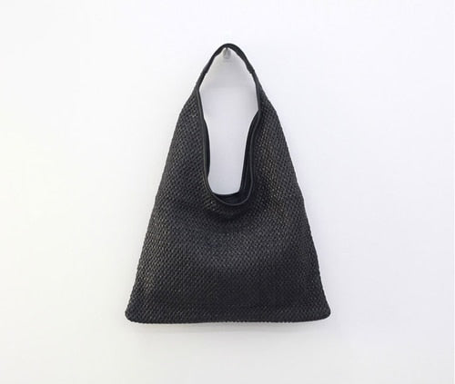 TEEK - Wicker Woven Shoulder Bag BAG theteekdotcom black  