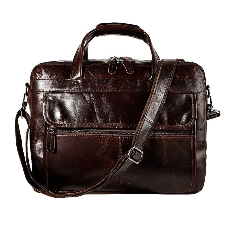 TEEK - Real Leather Antique Style Briefcase BAG theteekdotcom coffee  
