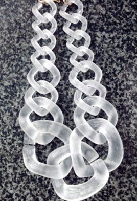 TEEK - Big Acrylic Chunk Chain Necklace JEWELRY theteekdotcom Frosted White  