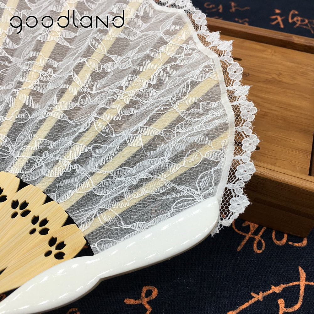 TEEK - Vintage Spanish Bamboo Carved Lace Hand Fan FAN theteekdotcom   