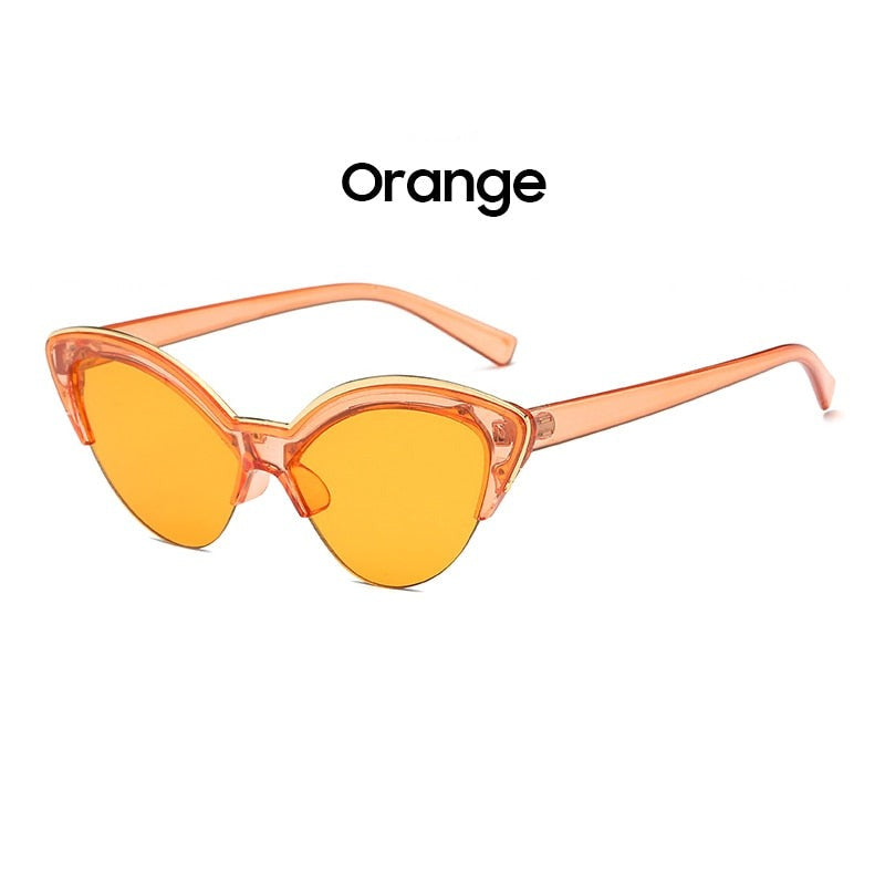 TEEK - Contrast Brow Cat Eye Sunglasses EYEGLASSES theteekdotcom Orange  