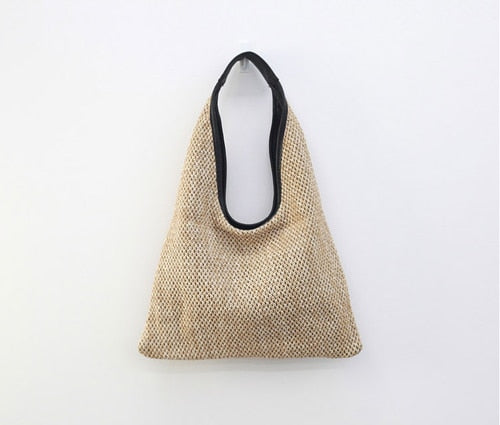 TEEK - Wicker Woven Shoulder Bag BAG theteekdotcom khaki  