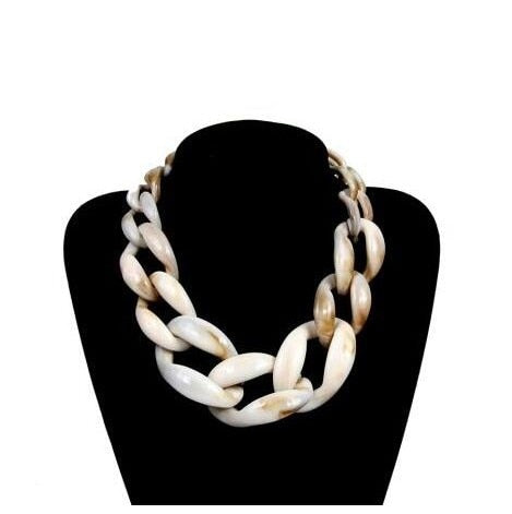 TEEK - Big Beauty Acrylic Chunky Chain Necklace JEWELRY theteekdotcom beige  