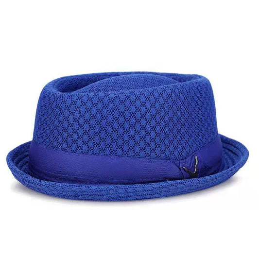 TEEK - England Jazz Mesh Straw Retro Hat | Various Colors HAT theteekdotcom blue M 22.83in 