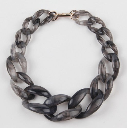 TEEK - Big Beauty Acrylic Chunky Chain Necklace JEWELRY theteekdotcom black  