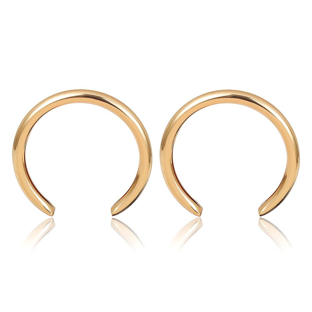 TEEK - Big Open Circle Drop Earrings JEWELRY theteekdotcom Gold  