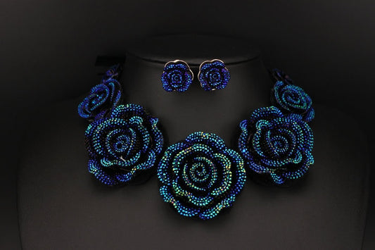 TEEK - Big Blue Resin Flower Jewelry JEWELRY theteekdotcom   