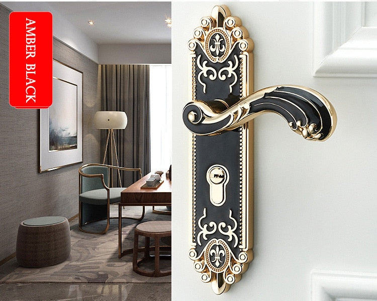 TEEK - European Style Mute Room Door Lock Handle HOME DECOR theteekdotcom Amber Black 25-30 days 1.97in | 1.77in