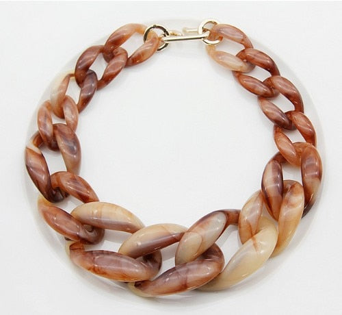 TEEK - Big Beauty Acrylic Chunky Chain Necklace JEWELRY theteekdotcom brown  