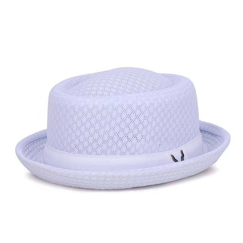 TEEK - England Jazz Mesh Straw Retro Hat | Various Colors HAT theteekdotcom white M 22.83in 