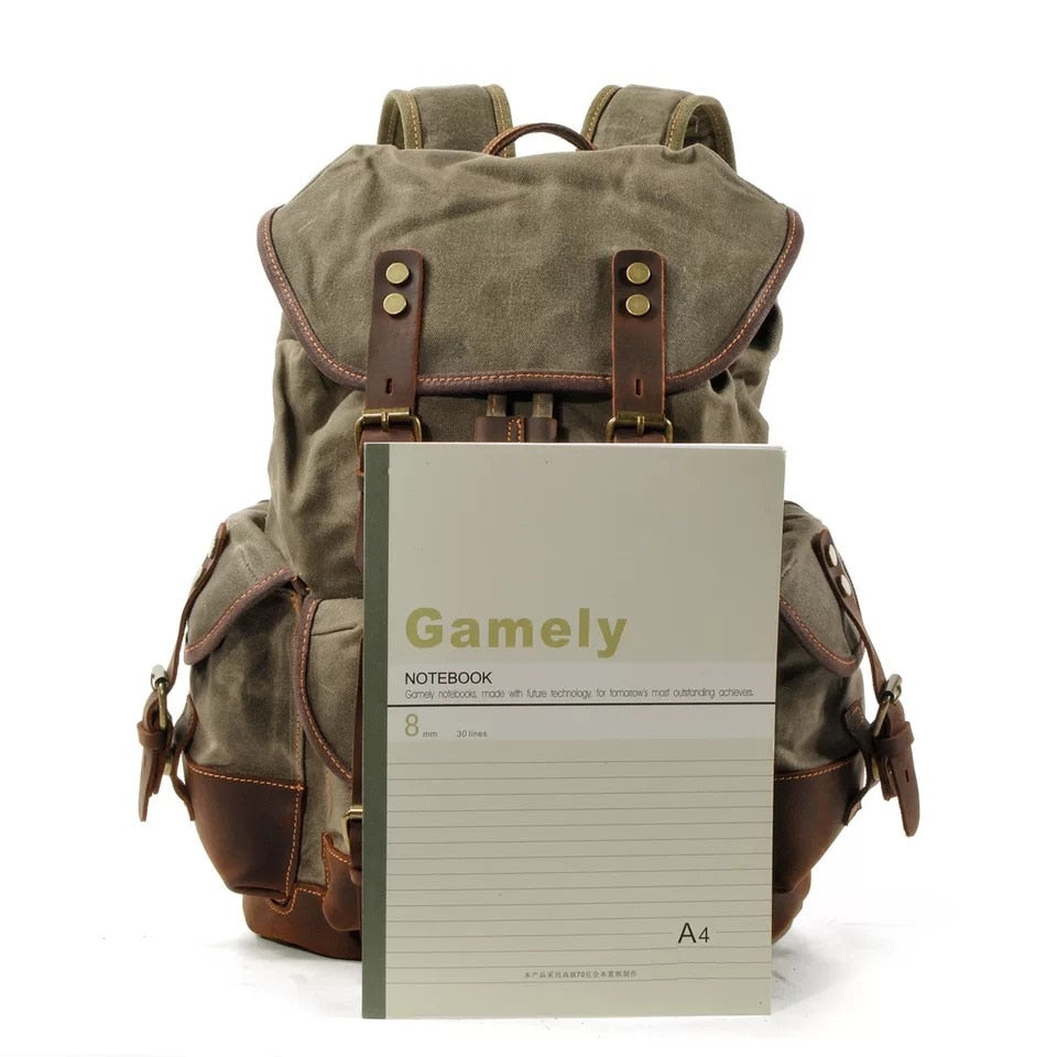 TEEK - Large Capacity Leather Canvas Backpack BAG theteekdotcom   