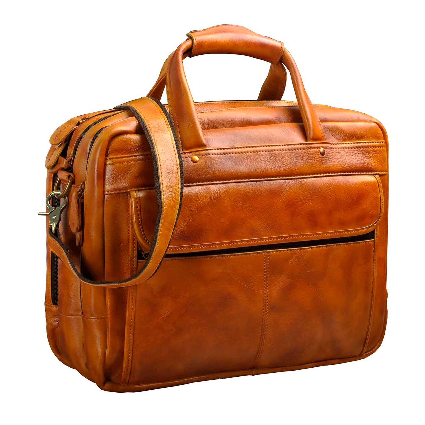TEEK - Real Leather Antique Style Briefcase BAG theteekdotcom light brown  