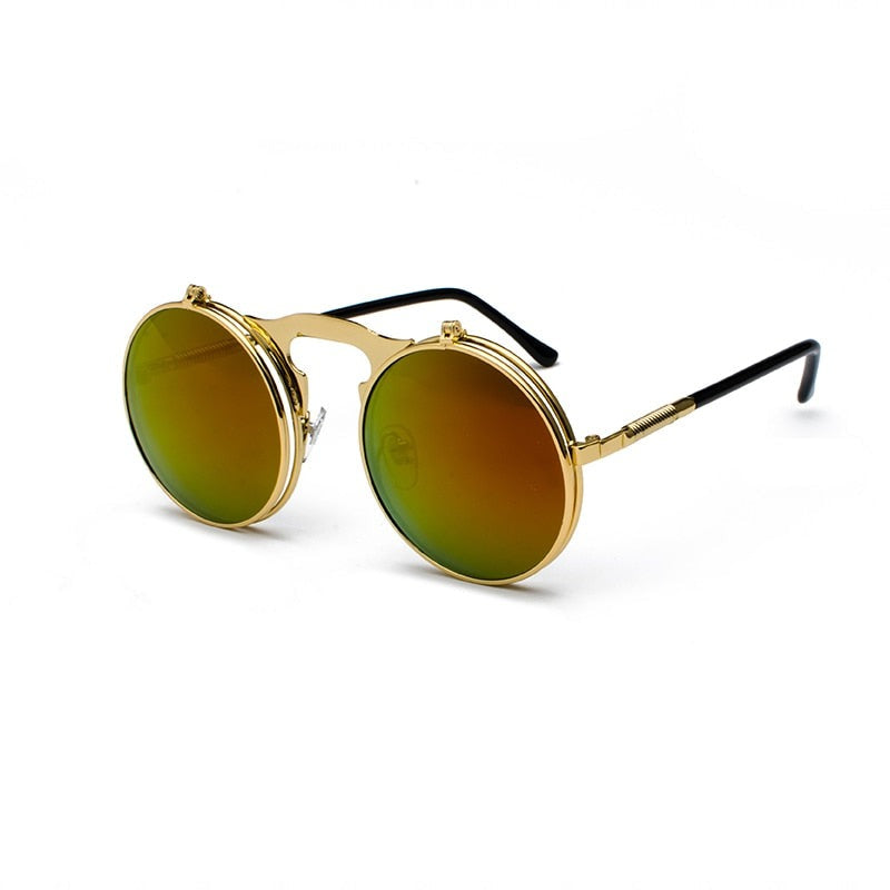 TEEK - Vintage Funk Flip Sunglasses EYEGLASSES theteekdotcom C13GoldRedMirror  