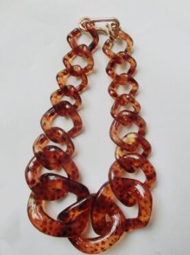TEEK - Big Acrylic Chunk Chain Necklace JEWELRY theteekdotcom Frosted Brown Spectacles  