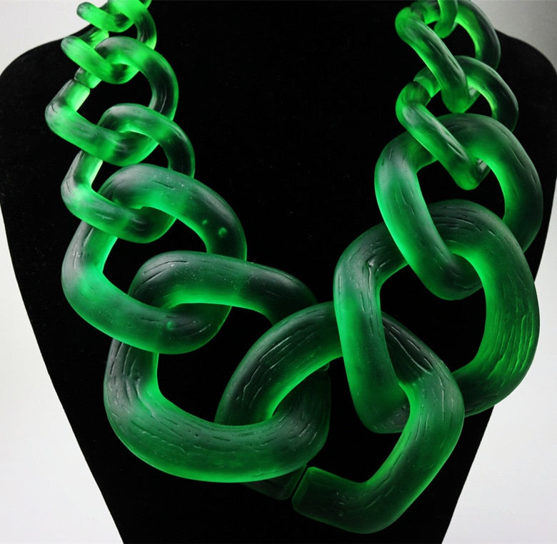 TEEK - Big Acrylic Chunk Chain Necklace JEWELRY theteekdotcom   