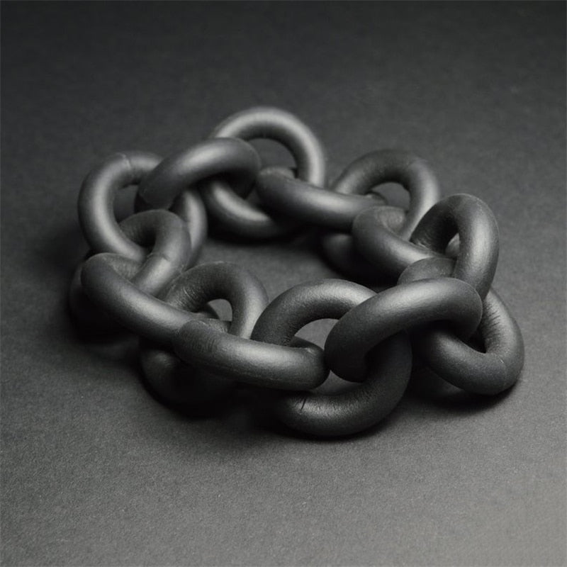 TEEK - Black Chain Rubber Bracelet JEWELRY theteekdotcom   