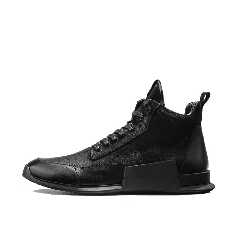 TEEK - Mens High-Top Ankle Plush Genuine Leather Sneaker SHOES theteekdotcom   