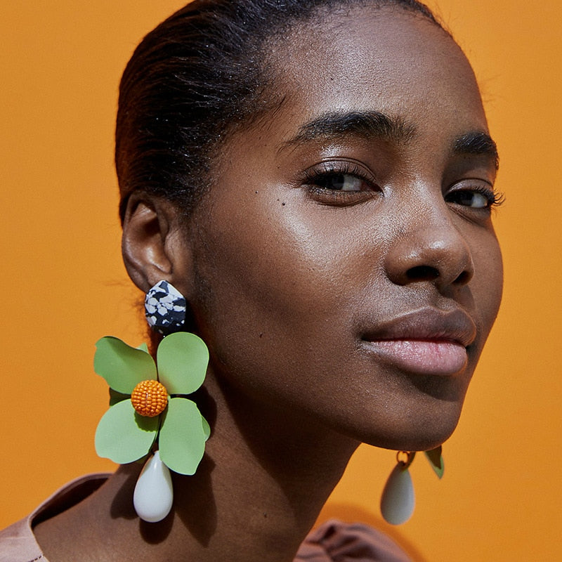 TEEK - Full Flowers Drop Earrings JEWELRY theteekdotcom   