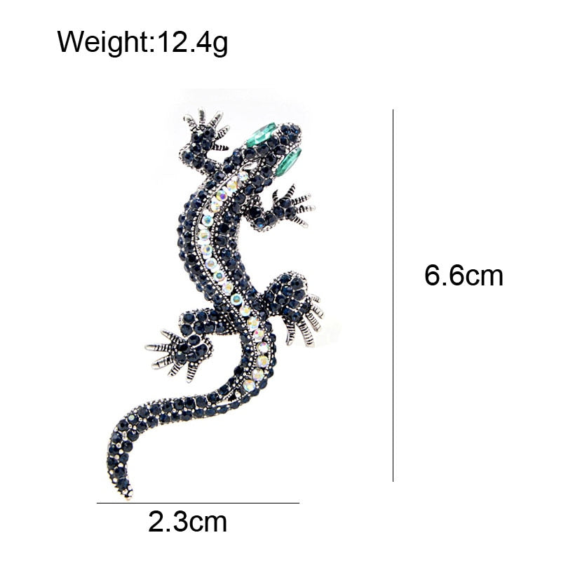 TEEK - Crystal Lizard Brooch JEWELRY theteekdotcom lizard 12  