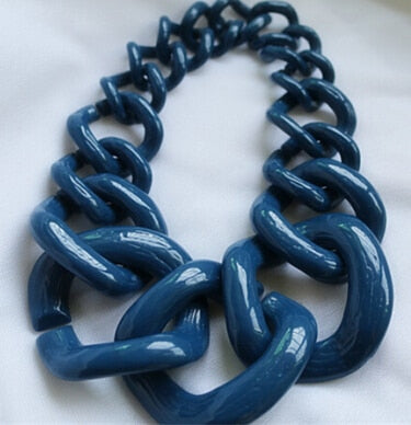 TEEK - Big Acrylic Chunk Chain Necklace JEWELRY theteekdotcom Opaque Blue  