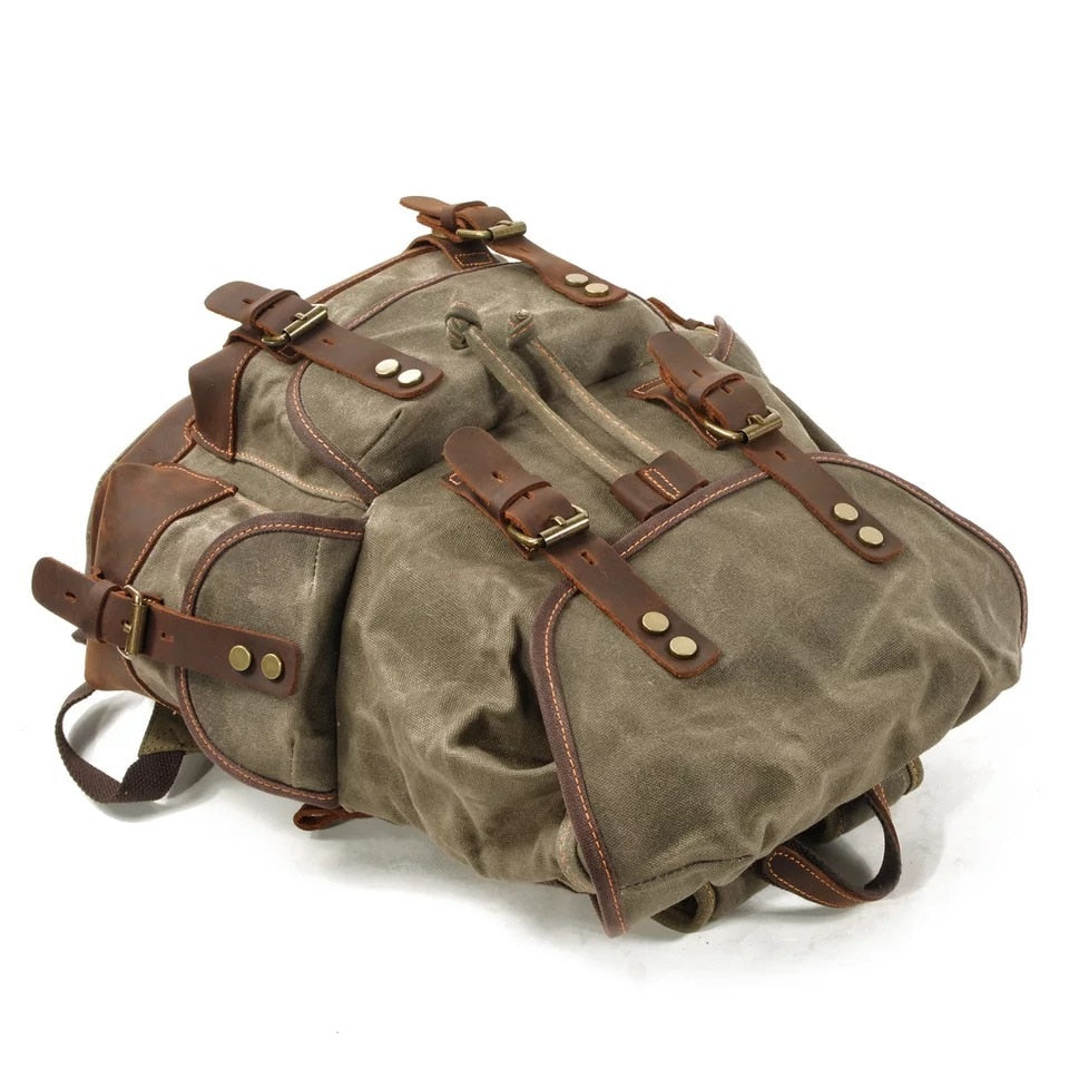 TEEK - Large Capacity Leather Canvas Backpack BAG theteekdotcom   