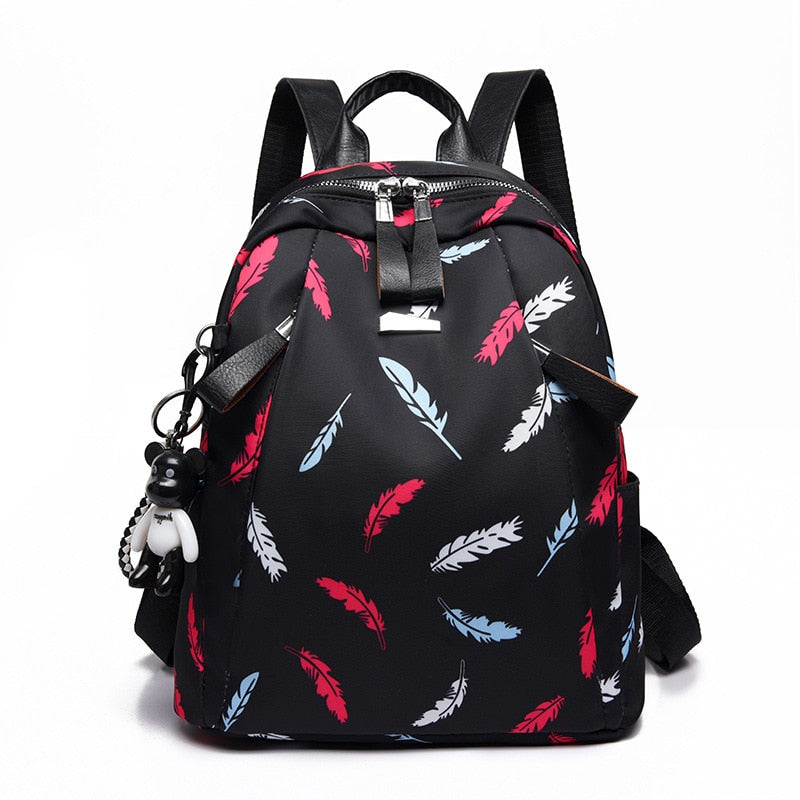 TEEK - Anti-Theft Print Backpacks | Variety Colors BAG theteekdotcom Red feathers  