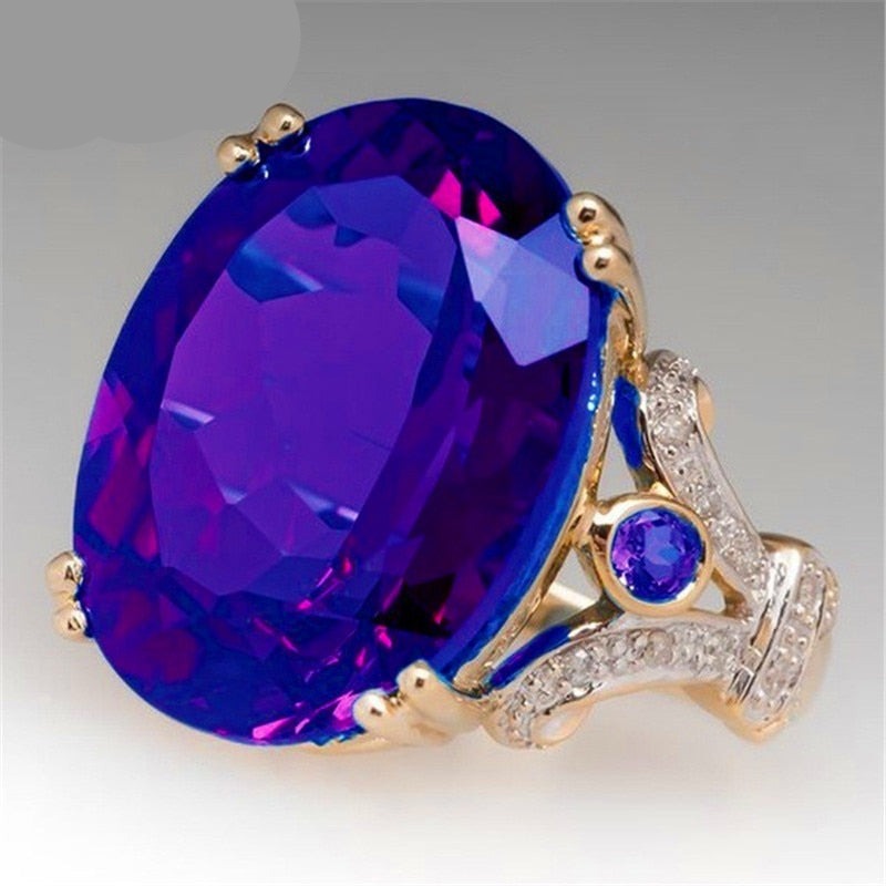 TEEK - Big Oval Jewel Ring JEWELRY theteekdotcom Purple 6 