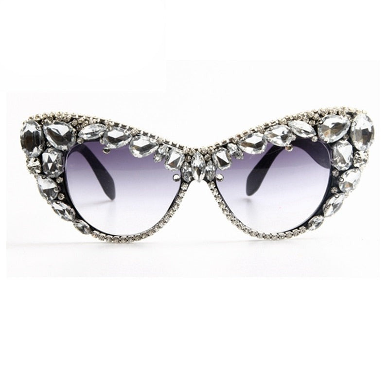 TEEK - Crystal Cut Cateye Sunglasses EYEGLASSES theteekdotcom crystal white  