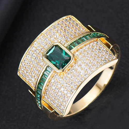 TEEK - Shine Stack Belt Rings JEWELRY theteekdotcom Green Gold 4 