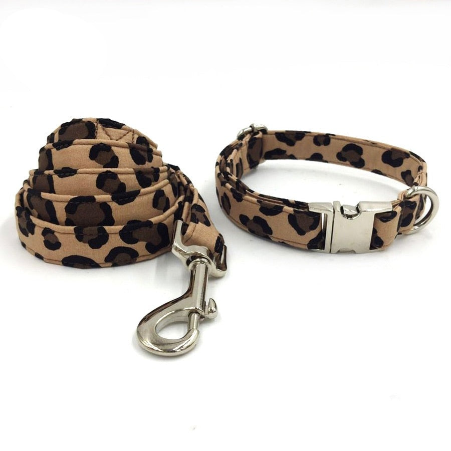 TEEK - Print Dog Collar and Lead Set with Bow Tie PET SUPPLIES theteekdotcom collar and leash XS 