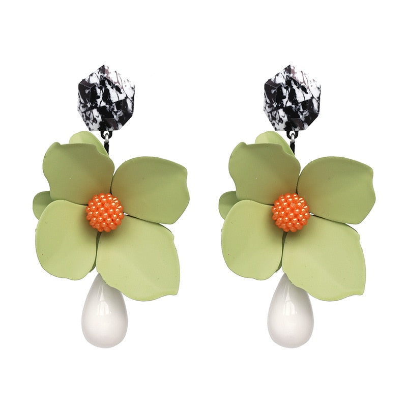 TEEK - Full Flowers Drop Earrings JEWELRY theteekdotcom   