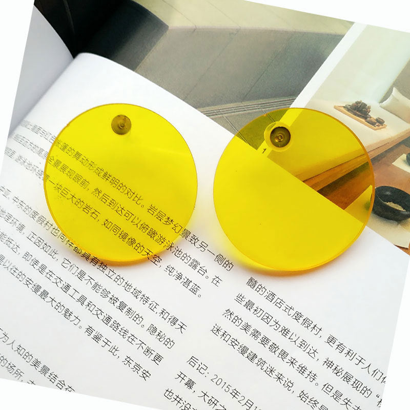 TEEK - 1.58in Acrylic Chic Circle Earrings JEWELRY theteekdotcom yellow  
