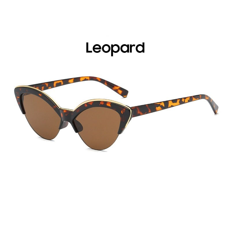 TEEK - Contrast Brow Cat Eye Sunglasses EYEGLASSES theteekdotcom Leopard  