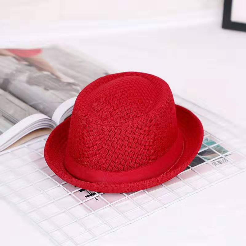 TEEK - England Jazz Mesh Straw Retro Hat | Various Colors HAT theteekdotcom red M 22.83in 