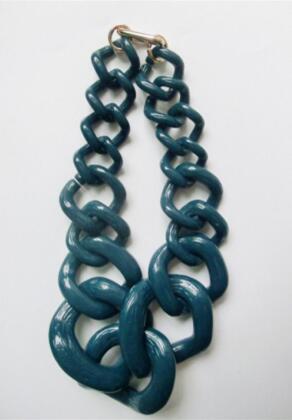 TEEK - Big Acrylic Chunk Chain Necklace JEWELRY theteekdotcom Opaque Green  