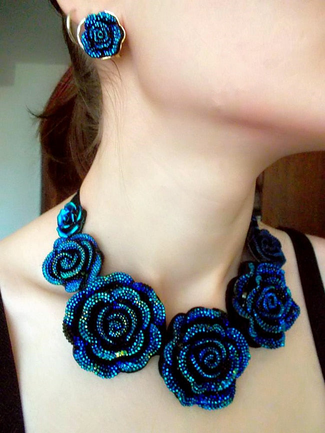 TEEK - Big Blue Resin Flower Jewelry JEWELRY theteekdotcom   