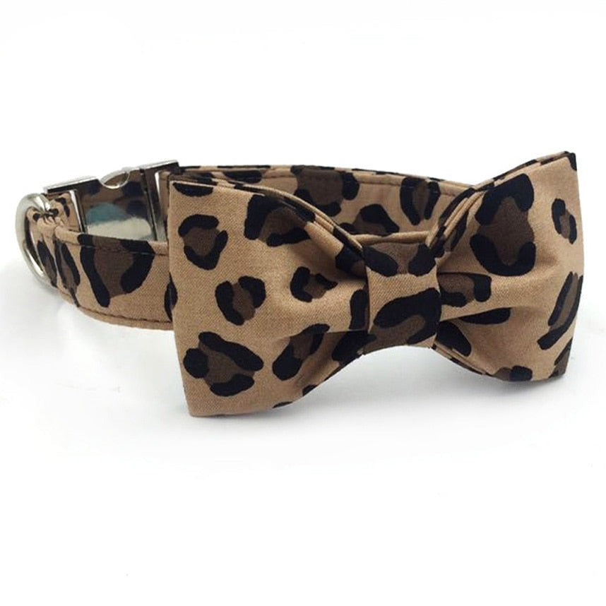 TEEK - Print Dog Collar and Lead Set with Bow Tie PET SUPPLIES theteekdotcom collar with bowtie XS 