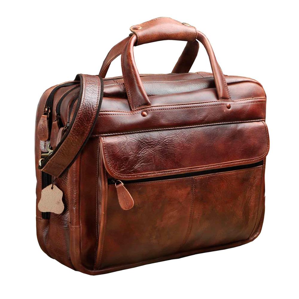 TEEK - Real Leather Antique Style Briefcase BAG theteekdotcom burgundy  
