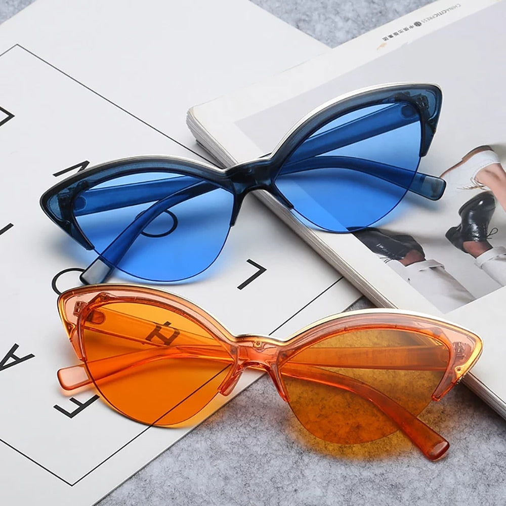 TEEK - Contrast Brow Cat Eye Sunglasses EYEGLASSES theteekdotcom   