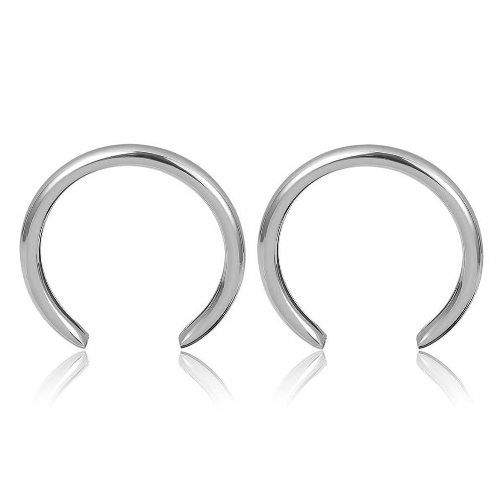 TEEK - Big Open Circle Drop Earrings JEWELRY theteekdotcom Silver  