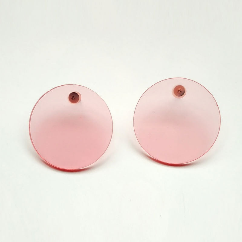 TEEK - 1.58in Acrylic Chic Circle Earrings JEWELRY theteekdotcom pink  