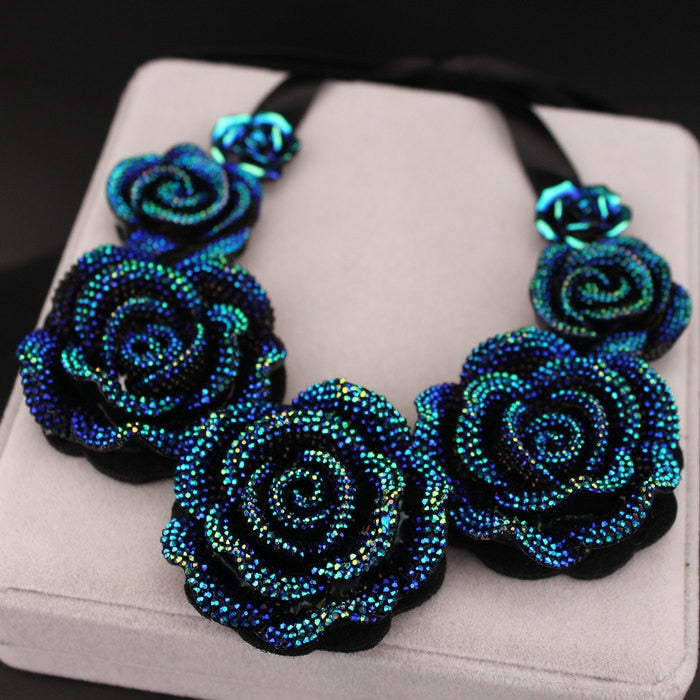 TEEK - Big Blue Resin Flower Jewelry JEWELRY theteekdotcom Necklace  