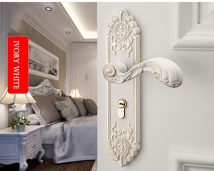 TEEK - European Style Mute Room Door Lock Handle HOME DECOR theteekdotcom Ivory White 25-30 days 1.97in | 1.77in